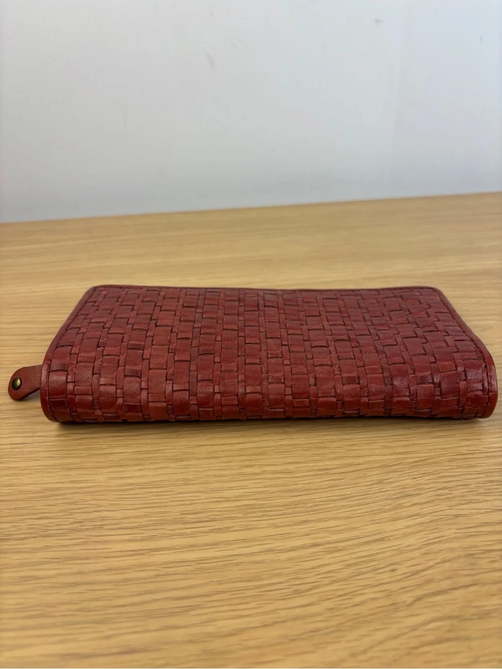 Vilenca‎ Holland Rich Red Basket Woven Leather Wallet “Vintage Leather” Collect.